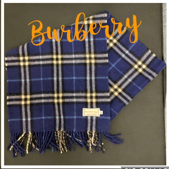 BURBERRY(バーバリー)の❤︎バーバリー❤︎ブルー❤︎マフラー❤︎美品❤︎ レディースのファッション小物(マフラー/ショール)の商品写真