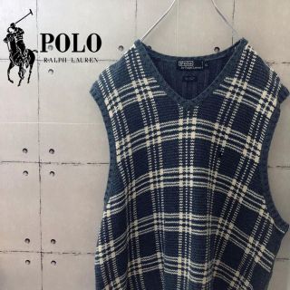 ポロラルフローレン(POLO RALPH LAUREN)の【超レア】90s ポロラルフローレン 刺繍ロゴ ベスト(ベスト)