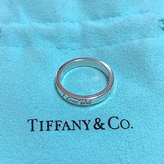 Tiffany & Co.(ティファニー)の美品　ティファニー シルバー ナロー リング　I LOVE YOU　ピンキー レディースのアクセサリー(リング(指輪))の商品写真