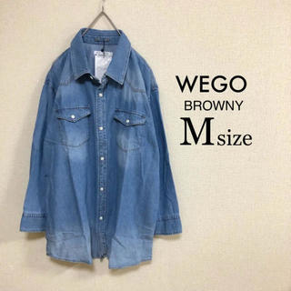 ウィゴー(WEGO)のMサイズ WEGO BROWNY⭐️新品⭐️七分袖デニムシャツ(シャツ)