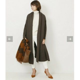 ドゥーズィエムクラス(DEUXIEME CLASSE)の新品同様☆ 18AW ドゥーズィエムクラス スムースニットガウンコート ブラウン(ガウンコート)