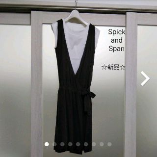 スピックアンドスパン(Spick & Span)の【Spick and Span】新品カシュクールニットワンピース(ひざ丈ワンピース)