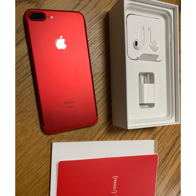 iPhone7 plus red 128 GB 本体 ガラスフィルム付き