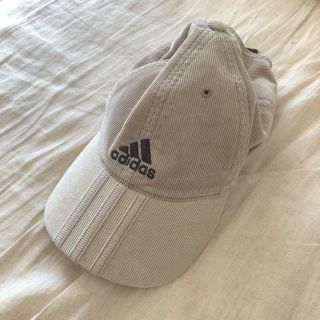 アディダス(adidas)のアディダス　キャップ　秋冬　ベージュ　コーデュロイ　古着　ストリート (キャップ)