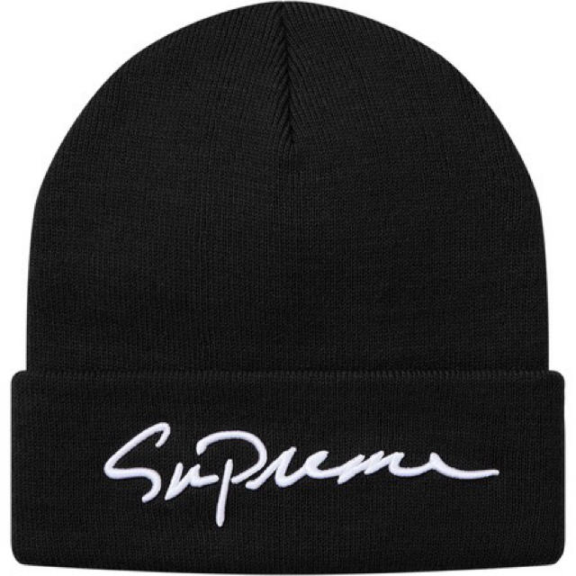 【納品書付】Supreme Classic Script Beanie 黒