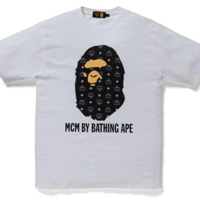 Tシャツ/カットソー(半袖/袖なし)a bathing ape bape × mcm tシャツ
