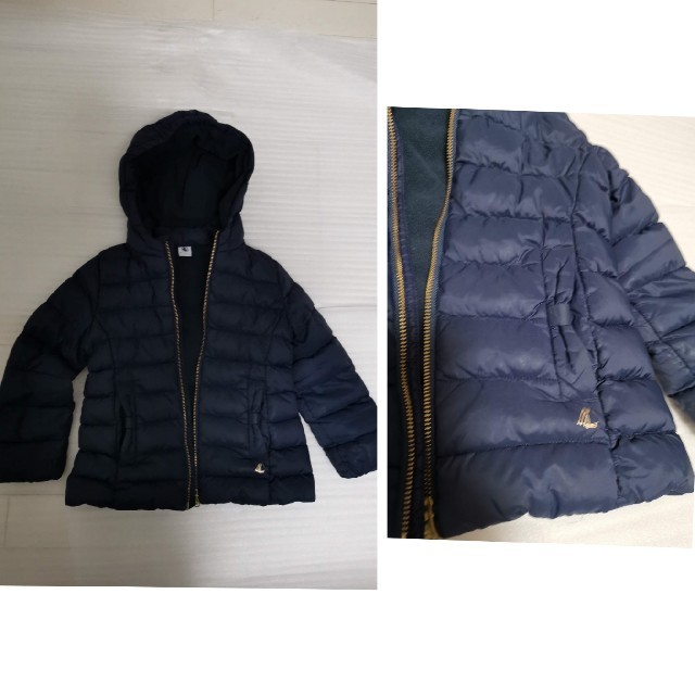 PETIT BATEAU(プチバトー)のtomo様専用 usedプチバトー中綿ジャケット4ans/104㎝ネイビー キッズ/ベビー/マタニティのキッズ服女の子用(90cm~)(ジャケット/上着)の商品写真