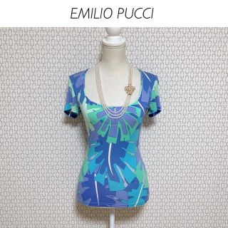 エミリオプッチ(EMILIO PUCCI)の【イタリア製】EMILIO PUCCI プッチ柄 ストレッチ 半袖カットソー(カットソー(長袖/七分))