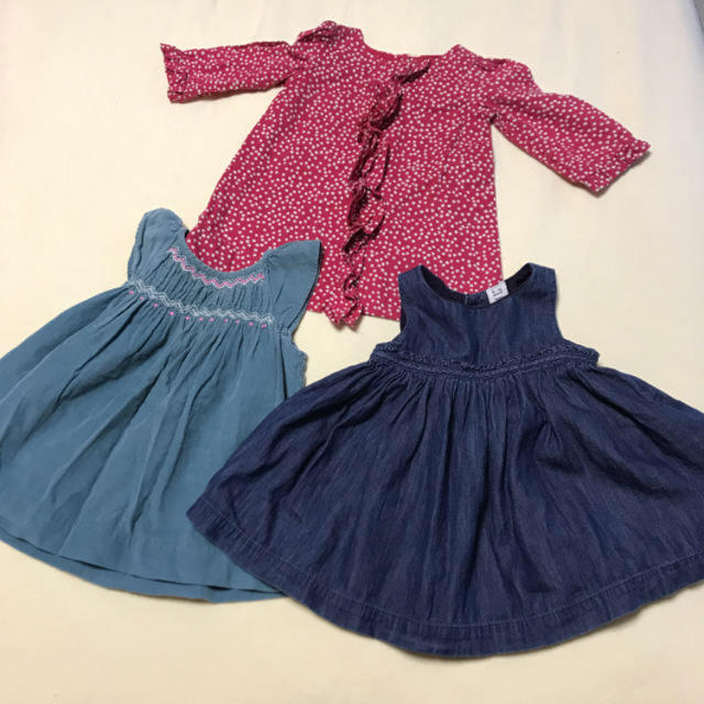 babyGAP(ベビーギャップ)のアズ様専用 baby gap ワンピース 3点セット キッズ/ベビー/マタニティのベビー服(~85cm)(ワンピース)の商品写真