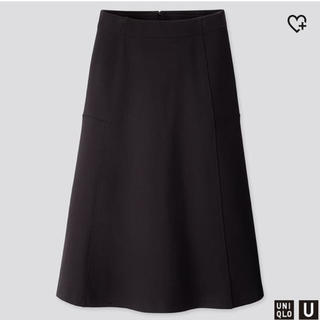 ユニクロ♡ジャージー フレアスカート♡黒♡Sサイズ新品タグ付(ひざ丈スカート)