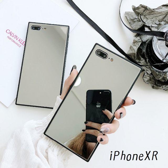 大人気！！iPhoneXR スクエア型 ケース カバー ミラー スマホ/家電/カメラのスマホアクセサリー(iPhoneケース)の商品写真