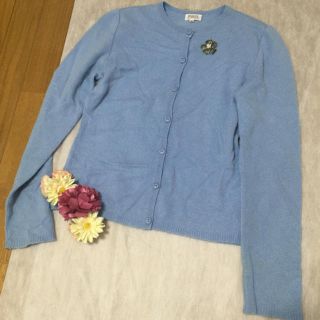 フォクシー(FOXEY)のFOXEYカシミヤカーディガン水色(カーディガン)