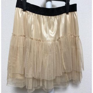 ダブルクローゼット(w closet)のダブルクローゼット チュールスカート ゴールド(ミニスカート)