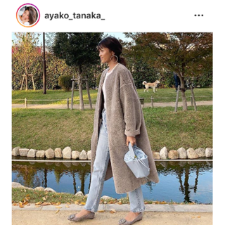 ロングコート明日終了！田中彩子 zara コントラストテクスチャー