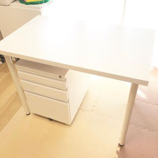 イケア(IKEA)のIKEA♡デスク キャビネット セット ホワイト(学習机)