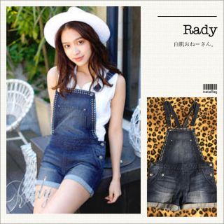 レディー(Rady)のRady♡ジュエリーデニムショートサロペット(サロペット/オーバーオール)