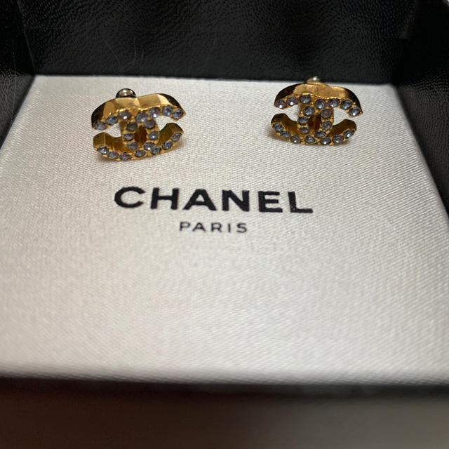 CHANEL シャネル　ココマークピアス　ブルーストーン　ゴールド