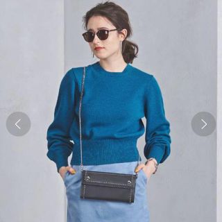 ユナイテッドアローズ(UNITED ARROWS)の【美品】 アローズ UWSC リブボリュームスリーブニット コバルトブルー(ニット/セーター)