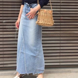 レディースMADISONBLUEマディソンブルー  TRAPAZE DENIM LONG SKIRTトラペーズデニムロングスカート【00(XS)】【LSKA71786】