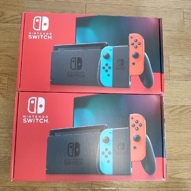 【日本限定モデル】  Nintendo Switch - Nintendo Switch 本体(新モデル)ネオン×2 家庭用ゲーム機本体
