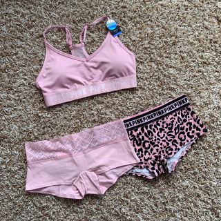 ヴィクトリアズシークレット(Victoria's Secret)のVictoria’s Secret PINK スポーツブラ&ショーツ ３点セット(ブラ&ショーツセット)