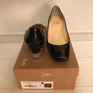 クリスチャンルブタン(Christian Louboutin)の17日迄lalatomu様専用ルブタン スワロフスキー ローヒールパンプス 37(ハイヒール/パンプス)