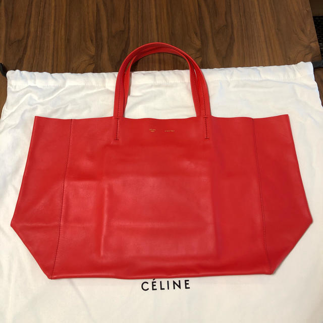 ☆美品☆【CELINE セリーヌ 】ホリゾンタルカバ　トートバッグレッド