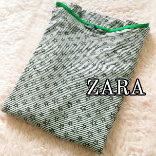 ザラ(ZARA)のZARA　星柄ボーダートップス　長袖インナー　長袖Tシャツ(Tシャツ(長袖/七分))