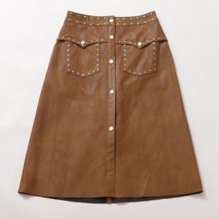 ザラ(ZARA)の新品zara   ウエスタン調レザースカート  GINGER掲載商品(ロングスカート)