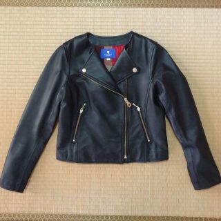 バーバリーブルーレーベル(BURBERRY BLUE LABEL)のブルーレーベルクレストブリッジ☆ラムナッパ ライダースジャケット(ライダースジャケット)