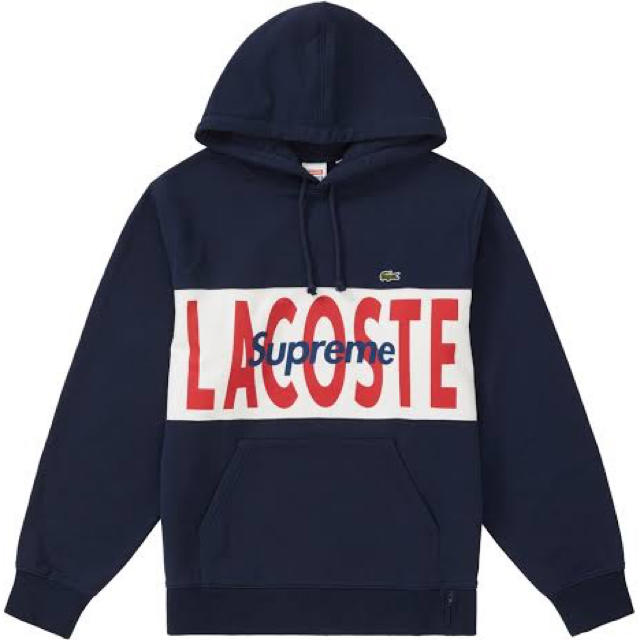 XL 紺 Supreme/LACOSTE Hooded Sweatshirt