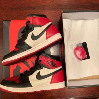 ナイキ(NIKE)のair jordan 1 og bred toe 25.5cm 国内正規品(スニーカー)