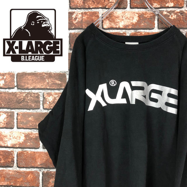 エクストララージ  デカロゴ　スウェット　トレーナー　ブラックxlarge