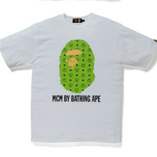 アベイシングエイプ(A BATHING APE)のMCM × BAPE® BY BATHING TEE グリーン【Sサイズ】(Tシャツ/カットソー(半袖/袖なし))