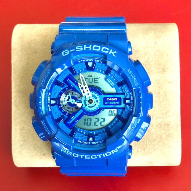 ★超美品★CASIO G-SHOCK ツヤありブルー アナデジクォーツ 5146