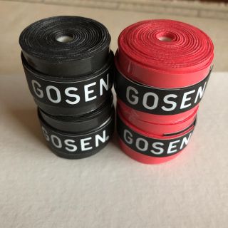 ゴーセン(GOSEN)のGOSENグリップテープ 黒と赤 2個ずつ 計4個(テニス)