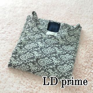 エルディープライム(LD prime)の【美品】LD prime レース花柄 ジャガード風 トップス(カットソー(長袖/七分))