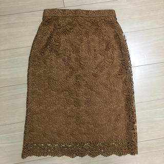 ユニクロ(UNIQLO)の秋色レーススカート(ひざ丈スカート)