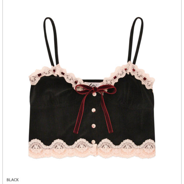 SWEET ROMANCE camisole ブラックトップス