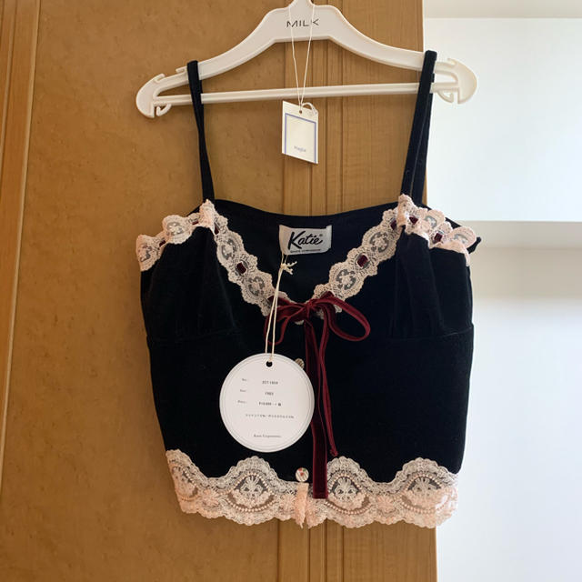 Katie(ケイティー)のSWEET ROMANCE camisole ブラック レディースのトップス(キャミソール)の商品写真