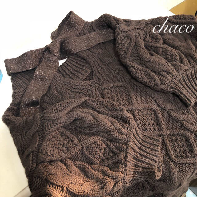 最新作????¥8690【Chico】バックラメリボンケーブルニットチュニック 3