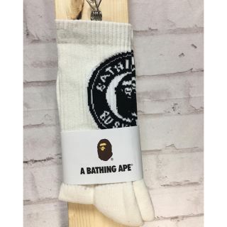 アベイシングエイプ(A BATHING APE)の【A BATHING APE】A BATHING APEソックス   White(ソックス)