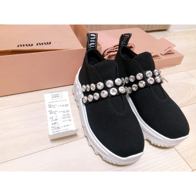 MIUMIU ビジュー厚底スニーカー 正規品 | www.causus.be