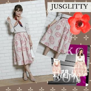 ジャスグリッティー(JUSGLITTY)の【訳あり】JUSGLITTY ｵﾘｼﾞﾅﾙｶｯﾄｼﾞｬｶﾞｰﾄﾞｽｶｰﾄ(ひざ丈スカート)