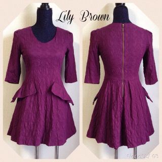 リリーブラウン(Lily Brown)のLily Brownジャガードワンピース(ひざ丈ワンピース)