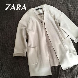 ザラ(ZARA)のZARA フェイクスエード  ロールアップ(ノーカラージャケット)