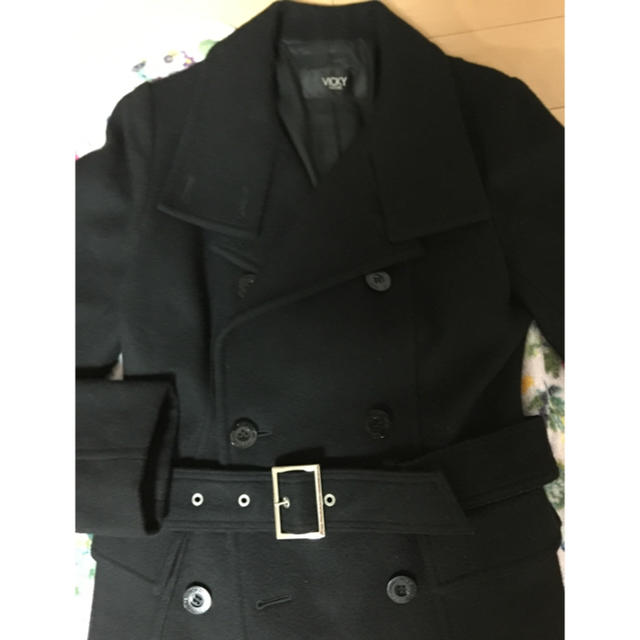 VICKY(ビッキー)のウール ♥︎アンゴラ ビッキー コート  黒  ブラック レディースのジャケット/アウター(ピーコート)の商品写真