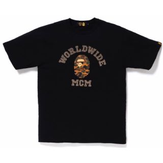 アベイシングエイプ(A BATHING APE)のMCM × BAPE RHINESTONE COLLEGE TEE Tシャツ L(Tシャツ/カットソー(半袖/袖なし))