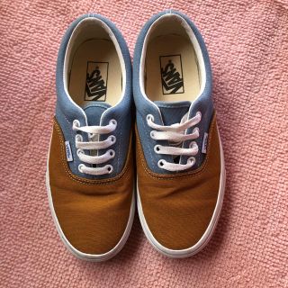 ヴァンズ(VANS)のVANS ERA スニーカー　キャメル×ブルー　7.5 (スニーカー)