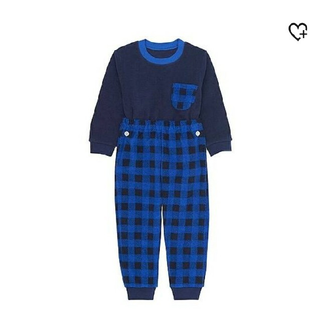 UNIQLO(ユニクロ)のユニクロ　マイクロフリースパジャマ　90cm　ネイビー キッズ/ベビー/マタニティのキッズ服男の子用(90cm~)(パジャマ)の商品写真